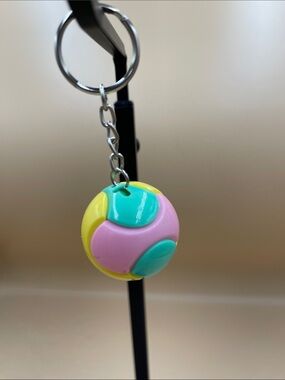 Magic Puzzle Key Ring Colorful Pastel Puzzle Ball Keychain